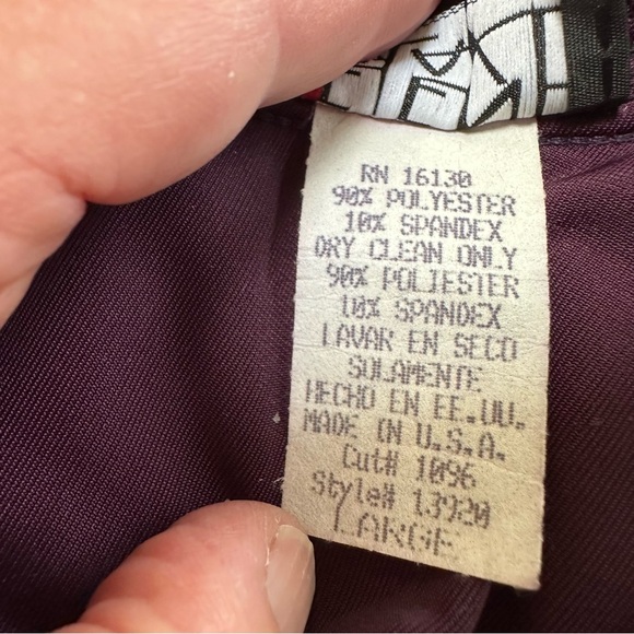 Vintage Helene Blake Purple Velvet Velour Knit Dress size Large - Picture 8 of 8